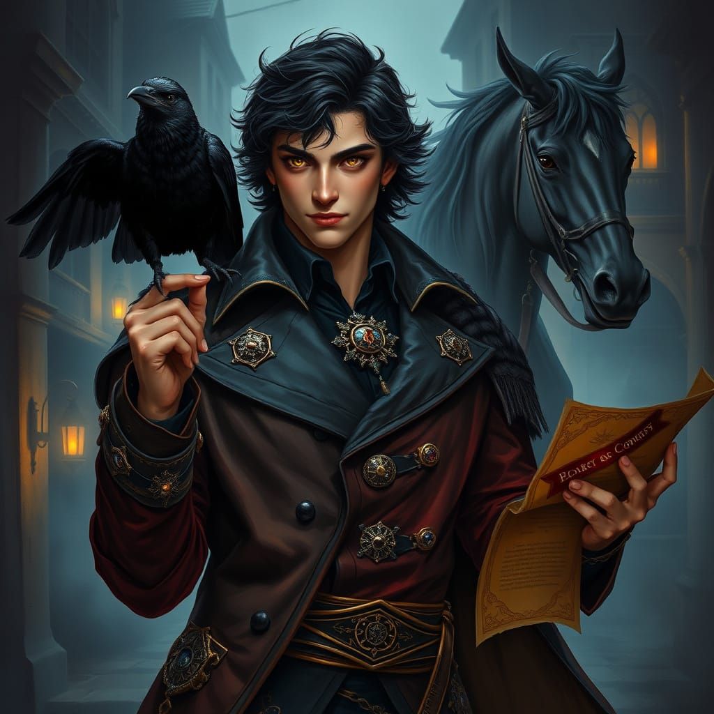 Mysterious Nobleman with Golden Eyes and Dark Magic