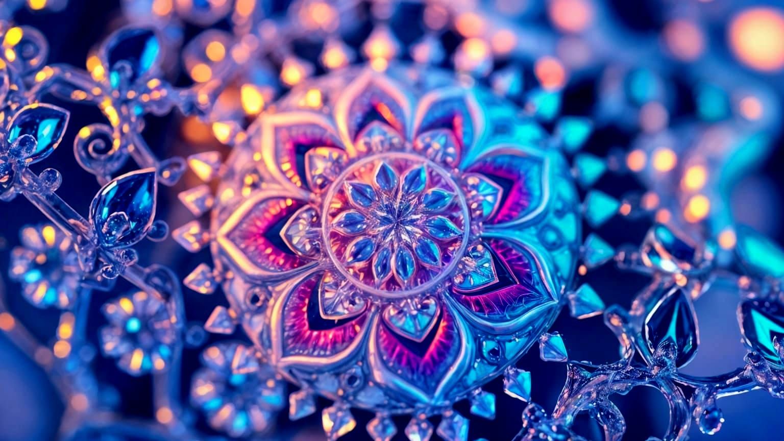 Vibrant Iridescent Crystals in Macro Photography