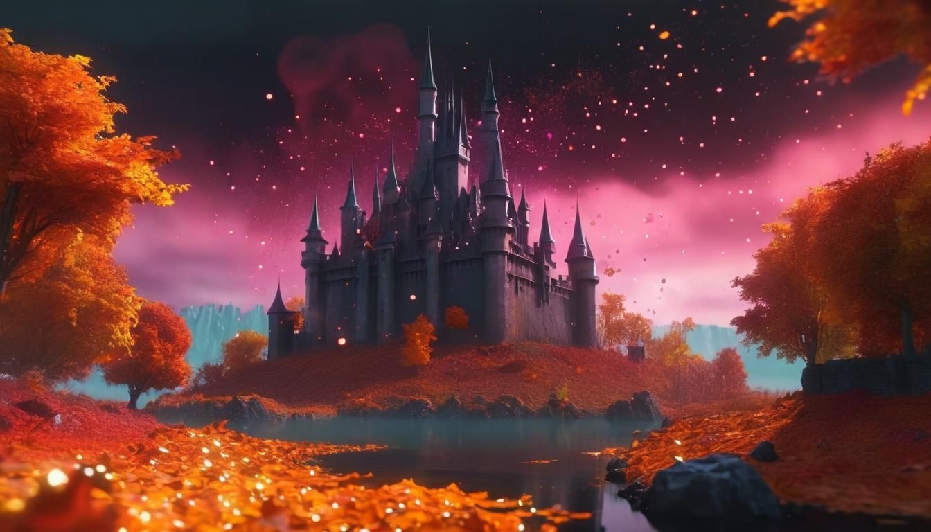 Epic Autumn Fantasy Landscape with Magic