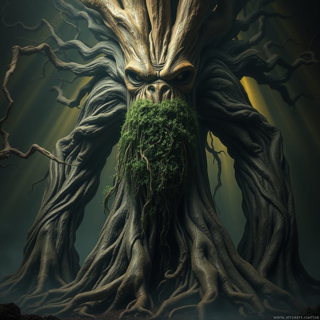 Ancient Tree Entity with a Grumpy Face