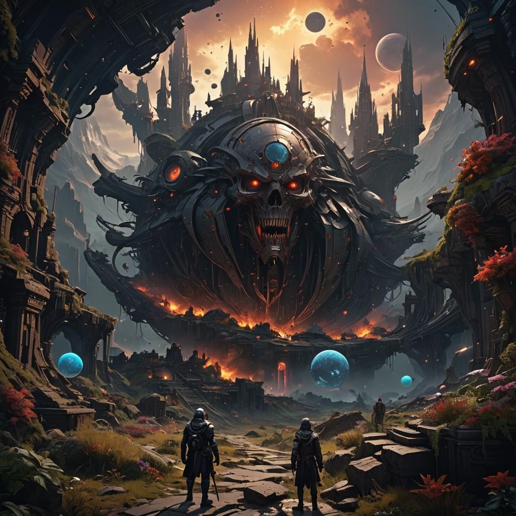 Ominous Dark Fantasy Planet in 8k Resolution