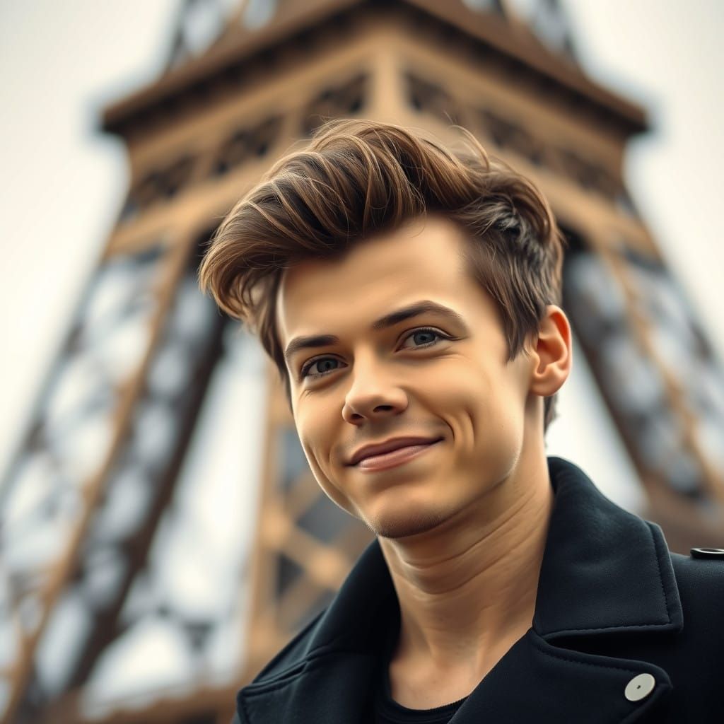 Harry Styles at the Eiffel Tower