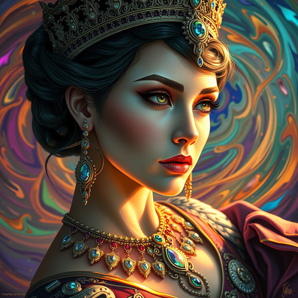 Regal Empress Portrait in a Dramatic Style