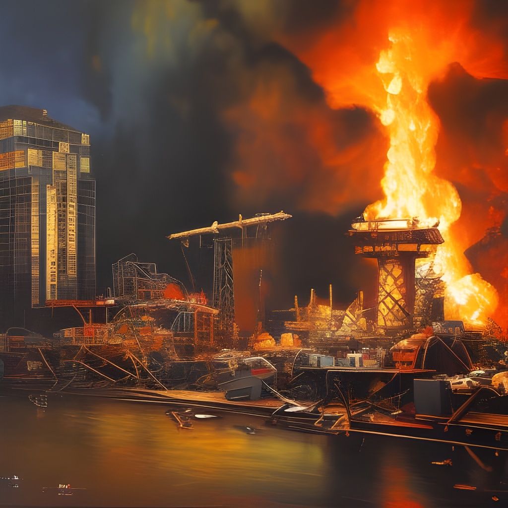 Garbage Punk Eating Hell Oil Painting