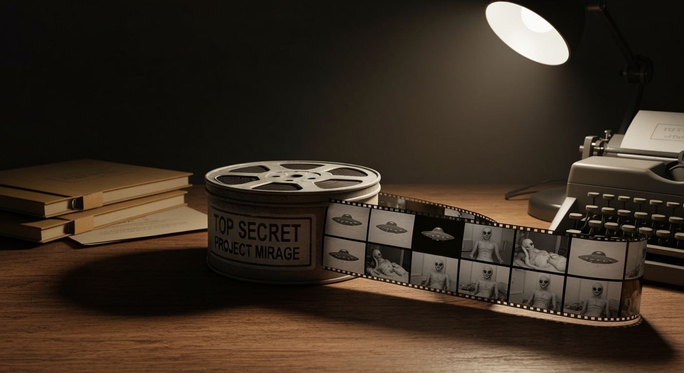 Vintage Film Reel Conspiracy: Project Mirage in 8k