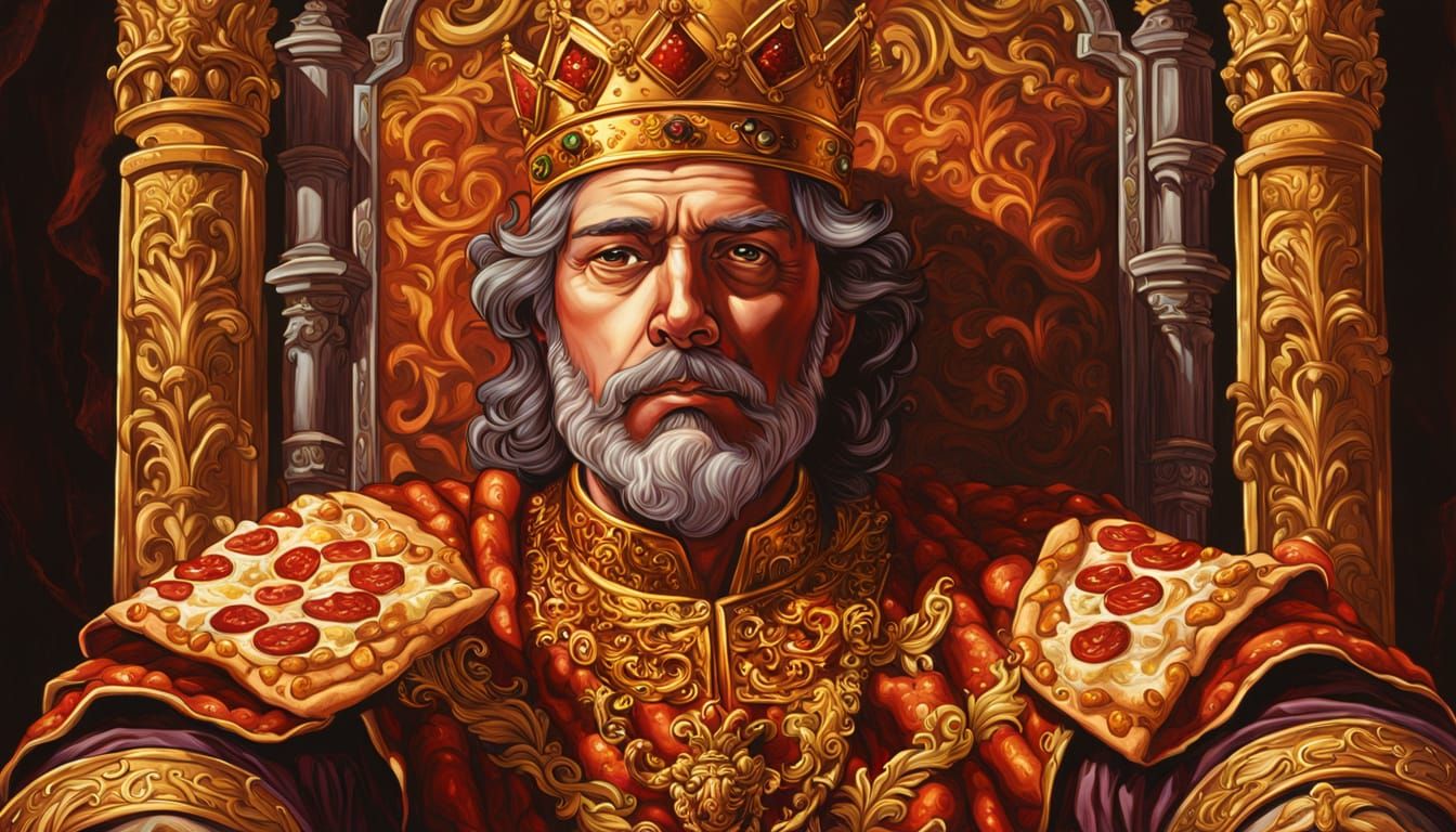 Regal Pizza King Portrait in Renaissance Style