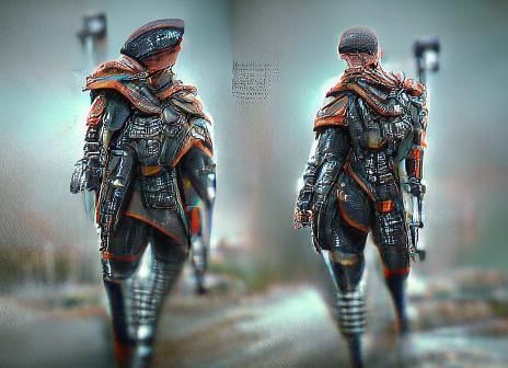 Dystopian Sci-Fi Warrior Concept Art in 3D