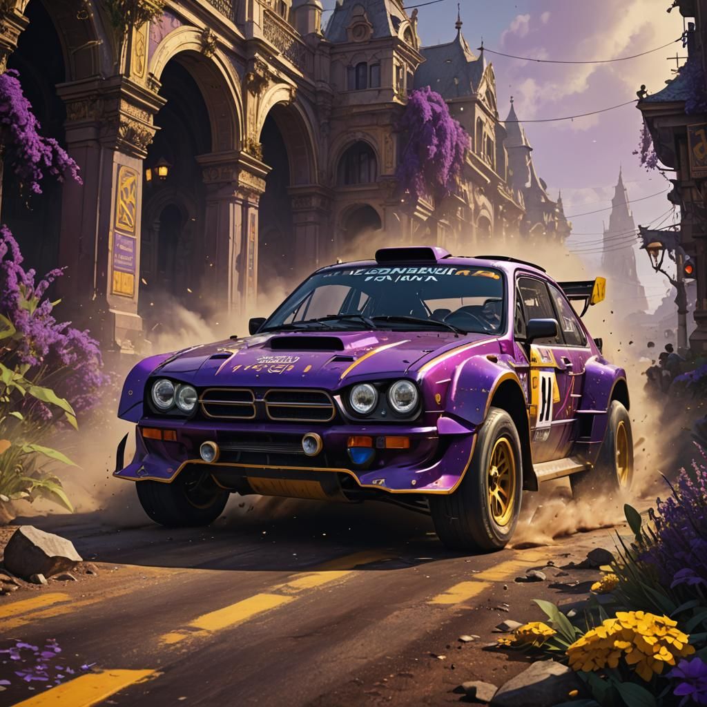 Hyperdetailed Rally Car in Dark Fantasy Concept Art