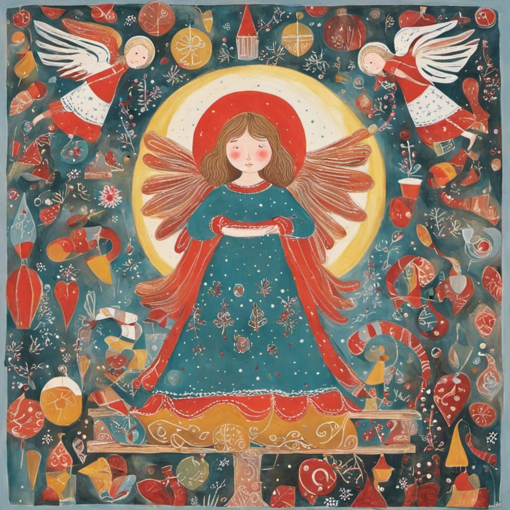 Christmas Angel on Tree in Scandinavian Style