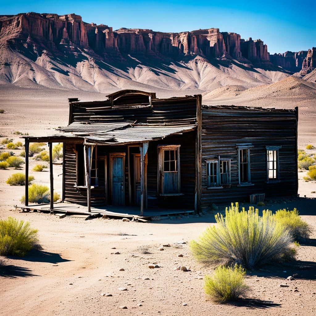 Eerie Desert Ghost Town Landscape