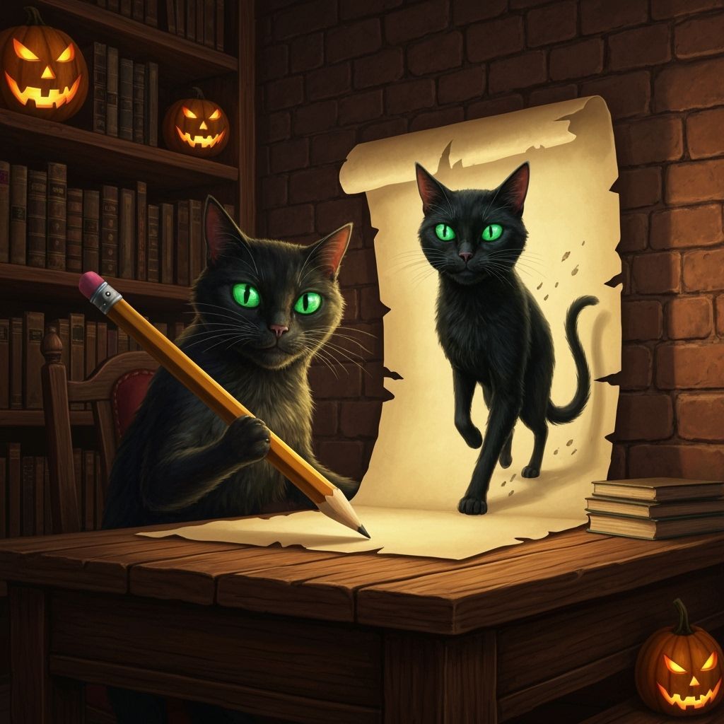 Mystical Black Cat Artist Creates Living Portrait