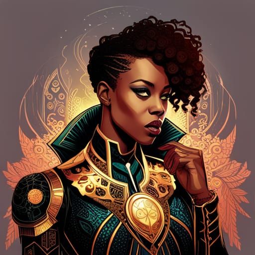 Steampunk Cybernetic Black Panther in Digital Art