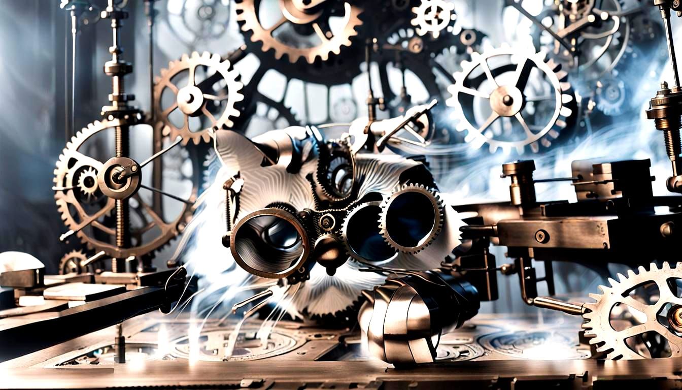 Surrealist Shadow Contraptions in Chromolithography Style