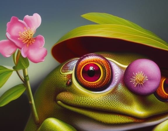 Cherry blossom in a frog's armpit? 😁🐸🌸