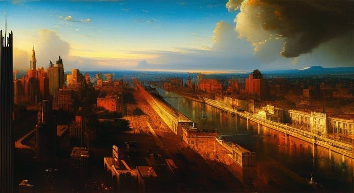 Hyperrealistic Night Cityscape from Above