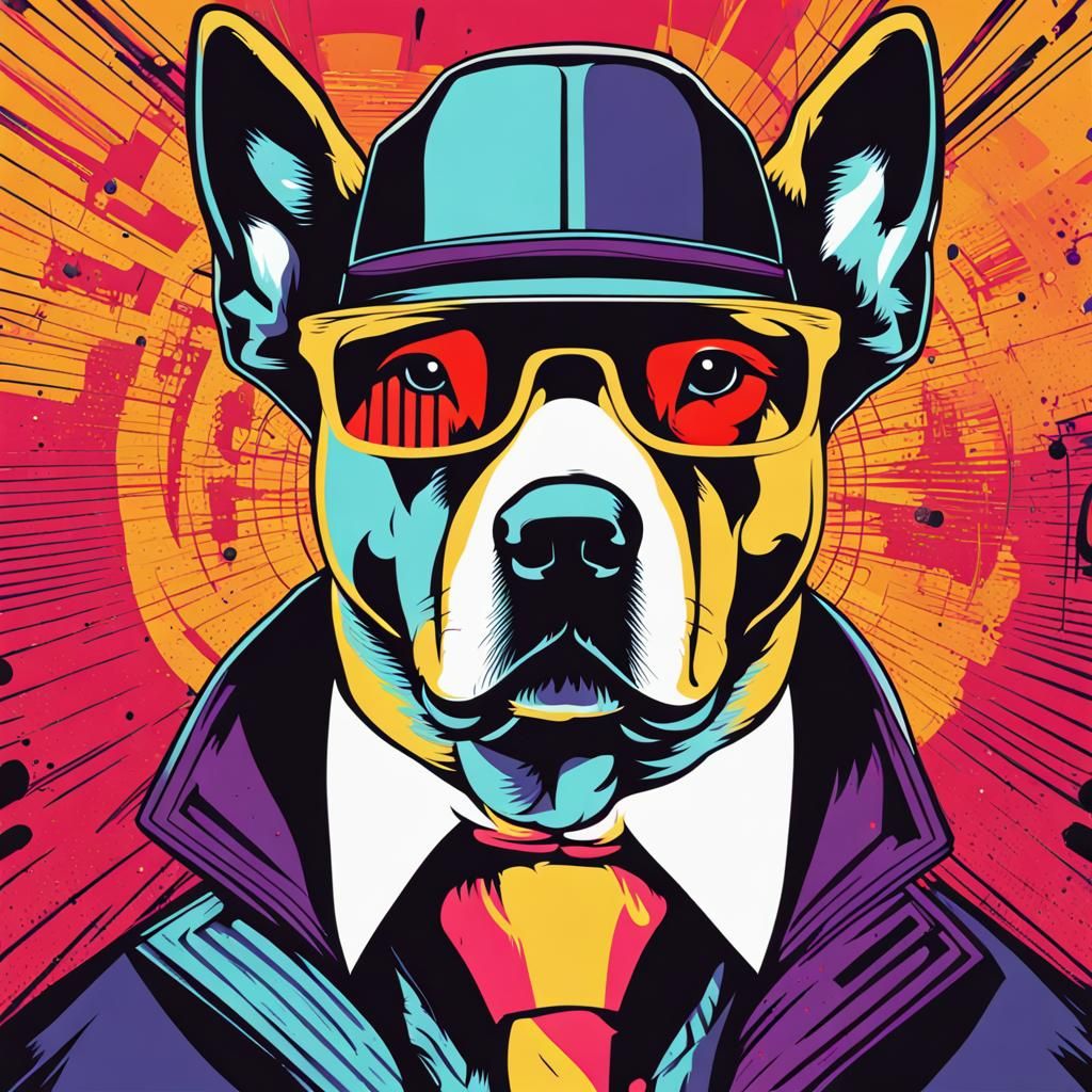 Gangster Dog in Pop Art Style
