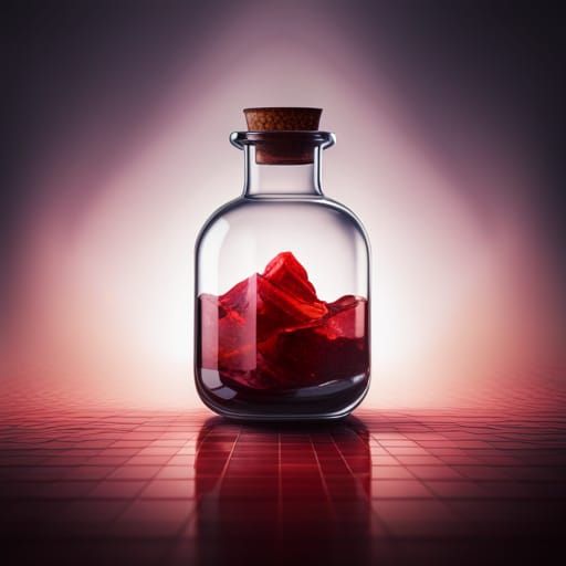 Sinister Magical Potion in Glass Vial, Hyper-Realistic Digit...