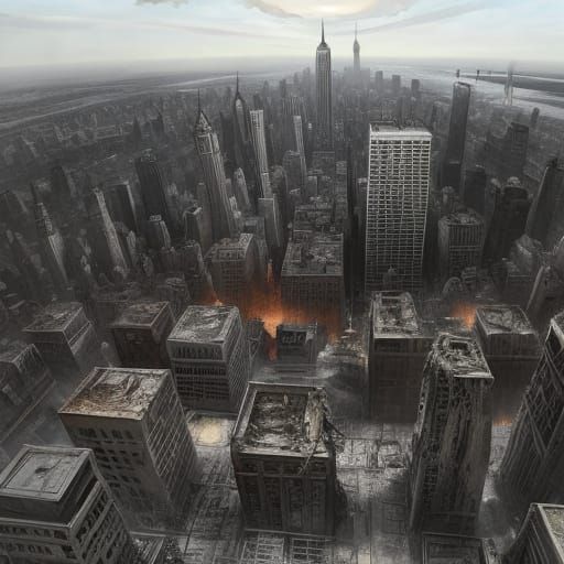 Post-Apocalyptic Metropolis in Ruins