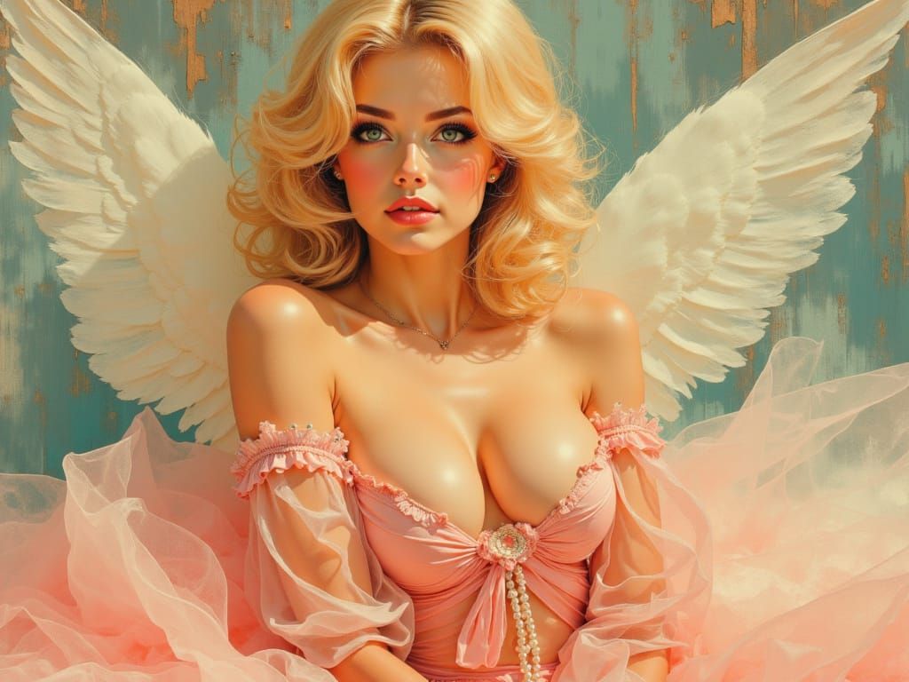 Provocative Pin-Up of Morgan Fairchild in Pastel Tones