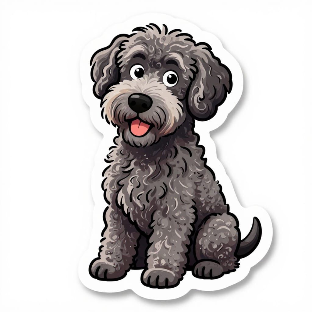 Playful Lagotto Romagnolo Dog Sticker Art