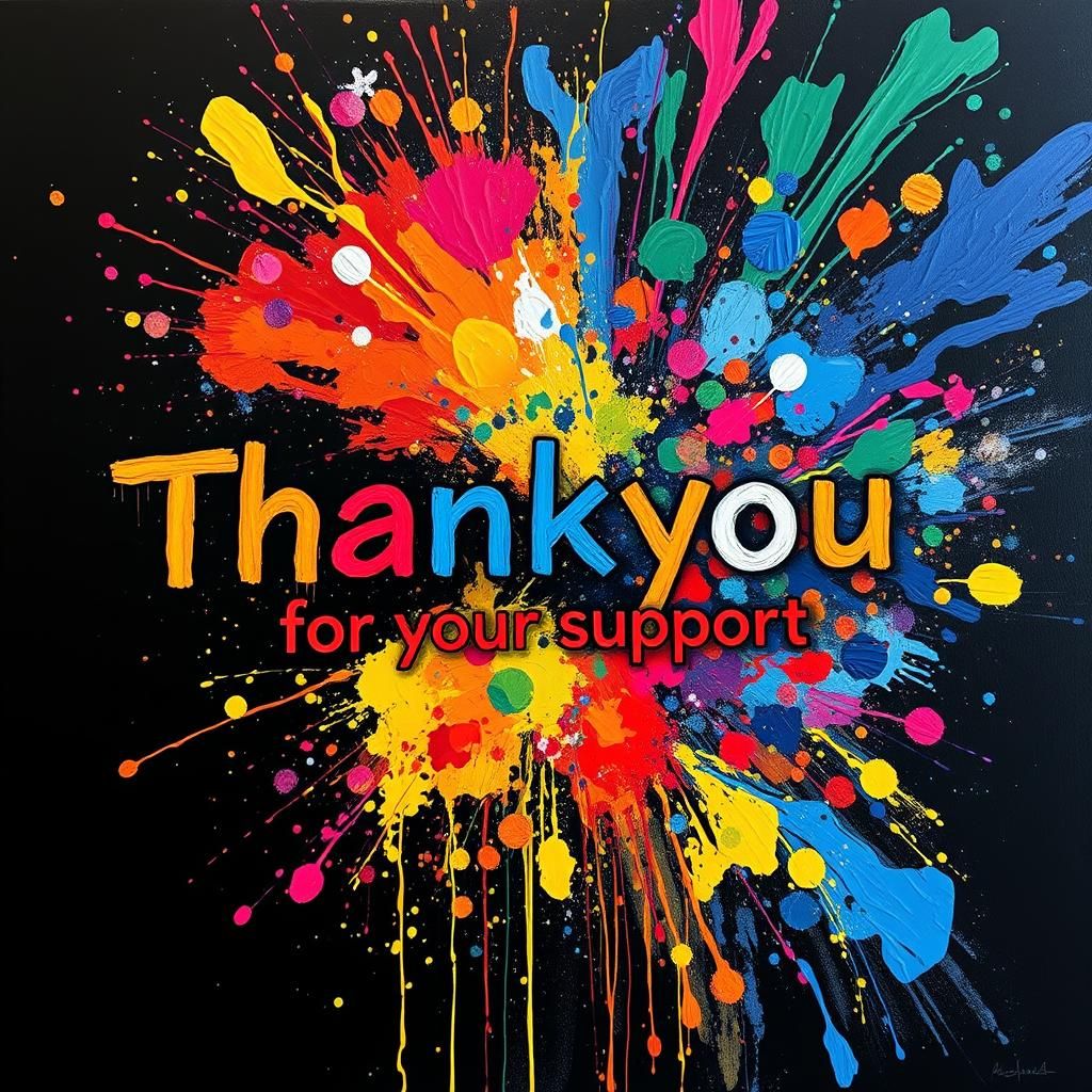 Abstract Splash Art with Impasto Texture