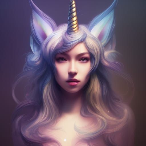 Detailed Kirin-Unicorn Portrait in Hyperrealistic Style