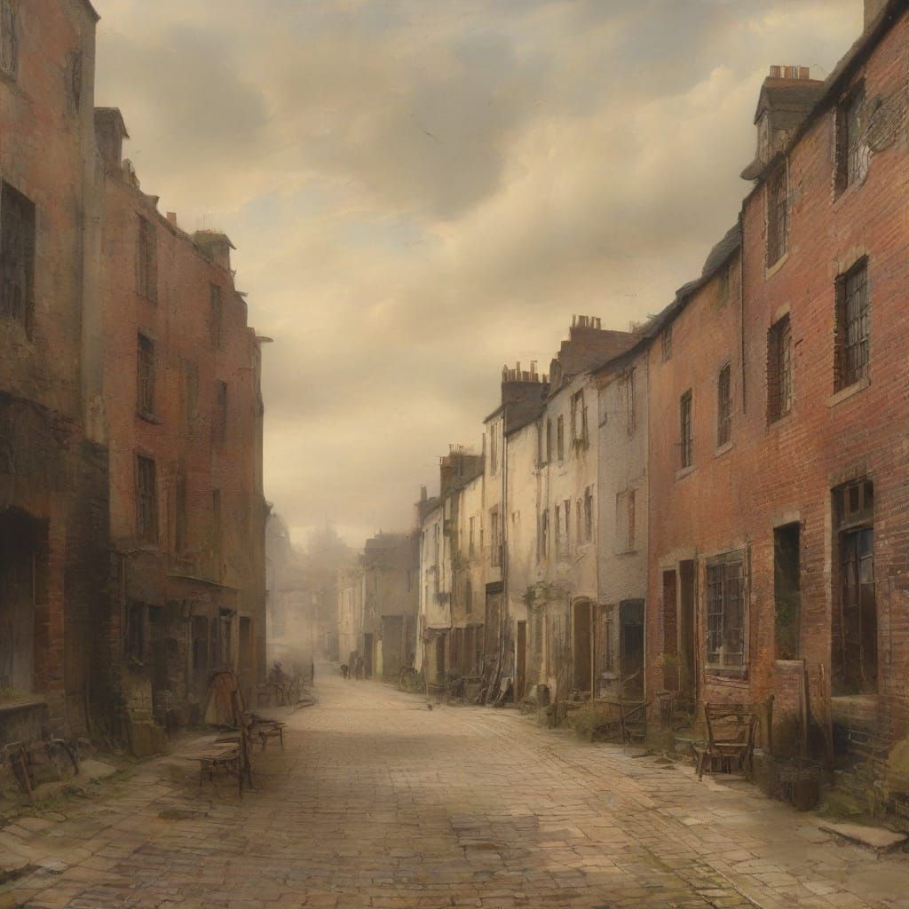 English Town Landscape in Turner Style