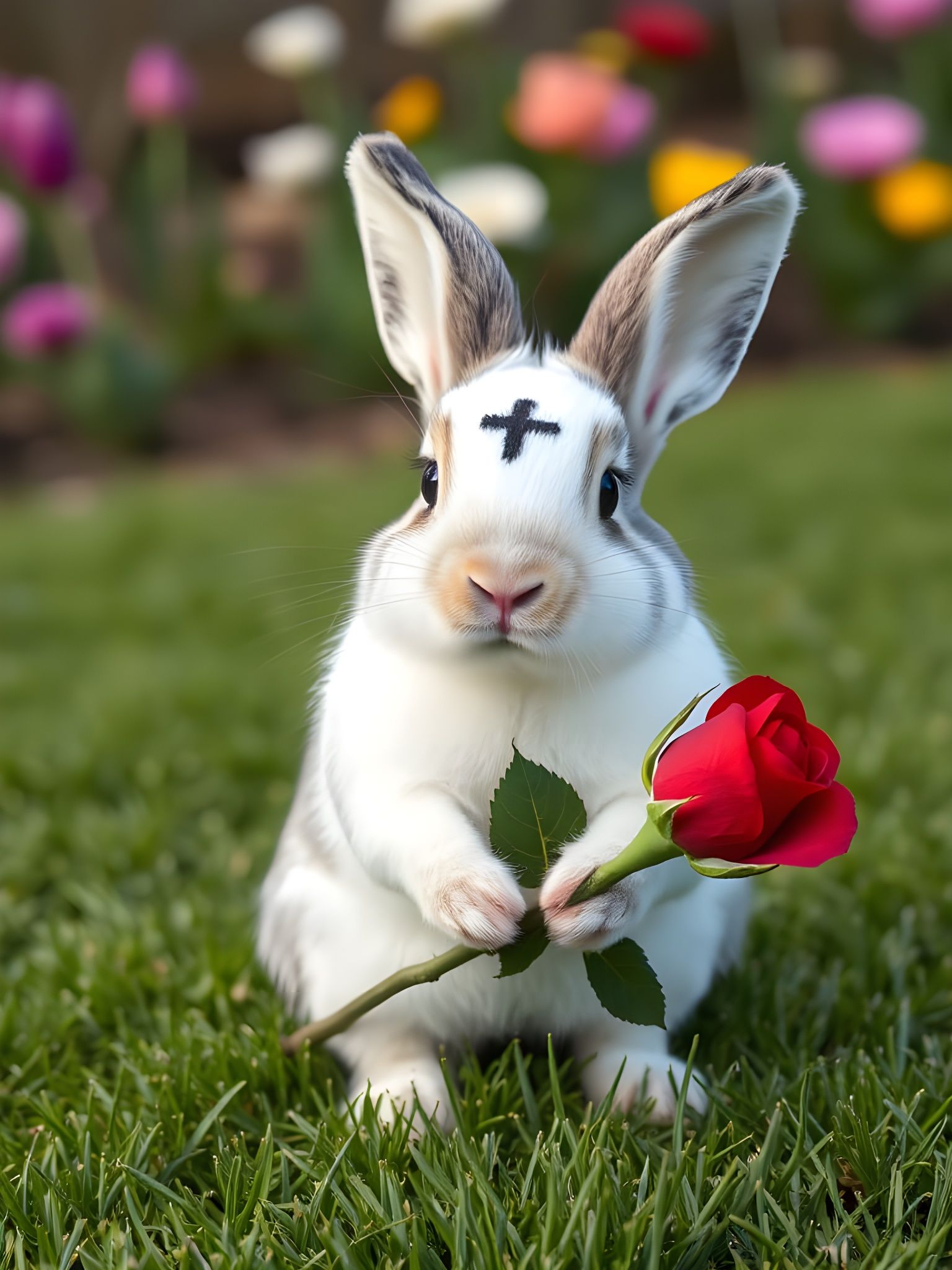 Whimsical White Rabbit Celebrates Ash Wednesday