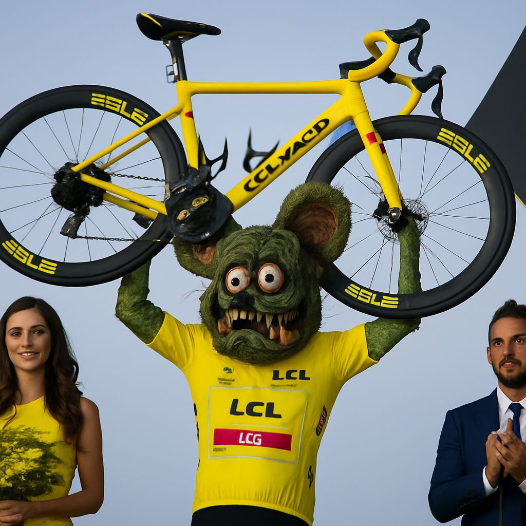 Grotesque Rat Fink Monster in Yellow Jersey