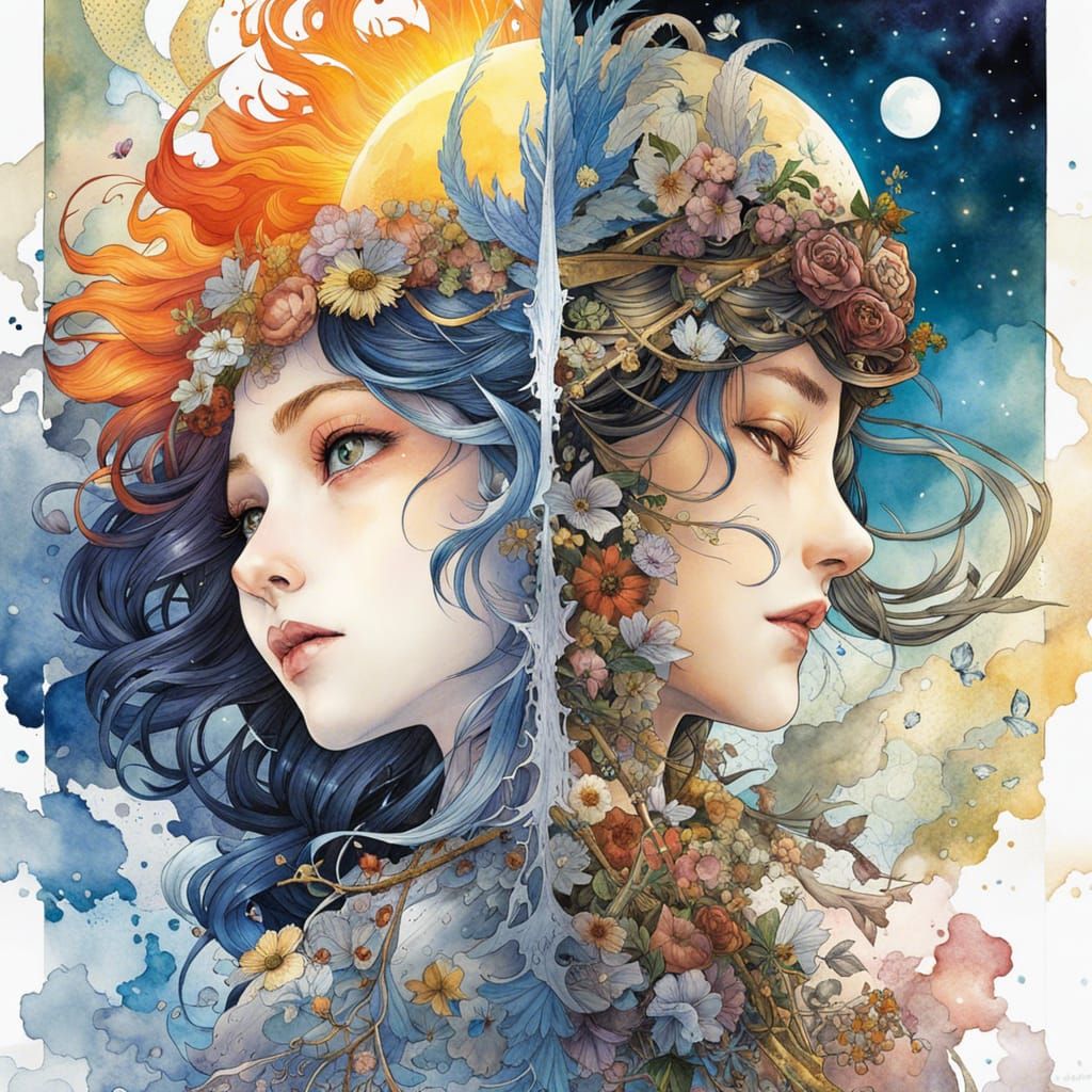 Day and Night Manhwa in Watercolor Style