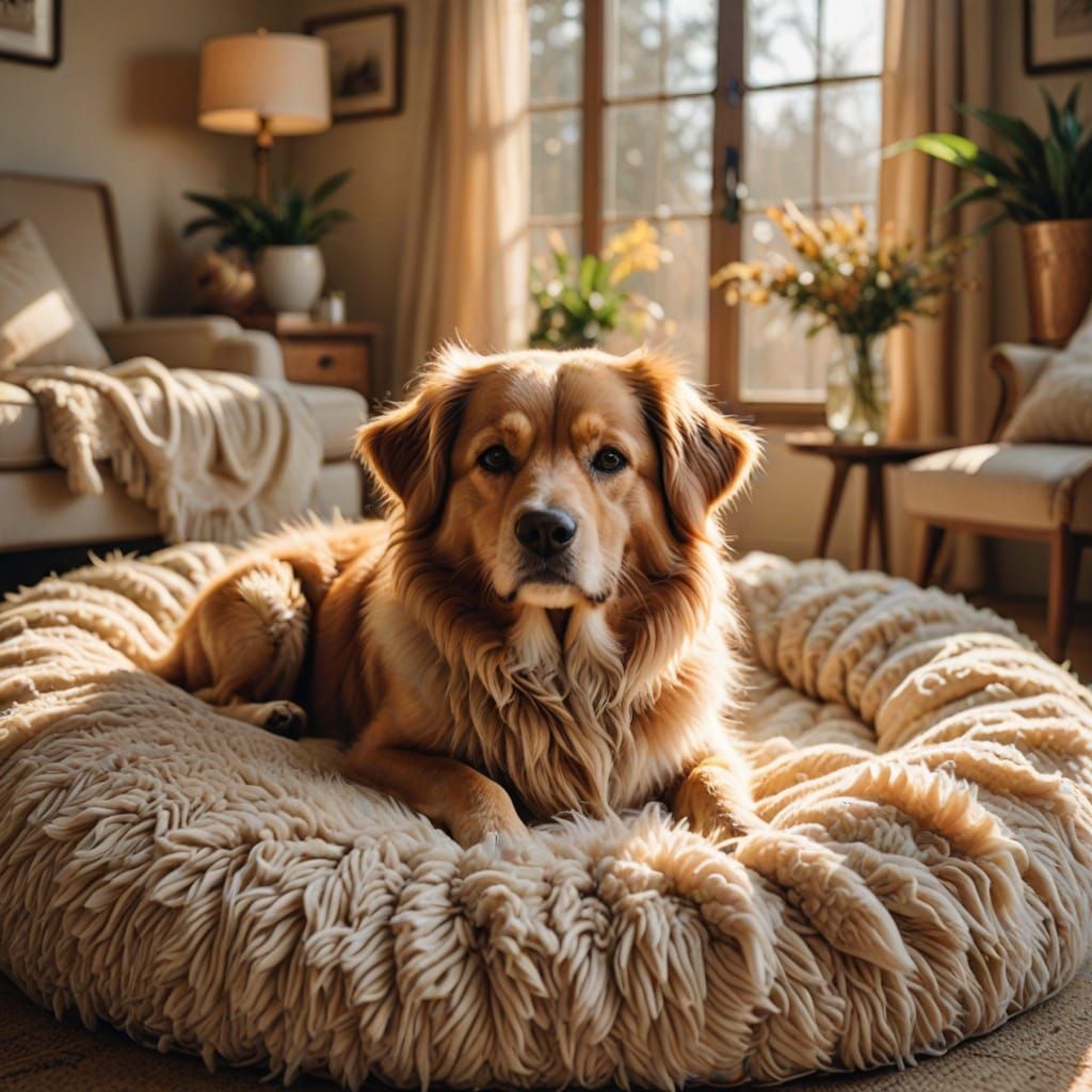 Cozy Canine Serenity in Soft Focus