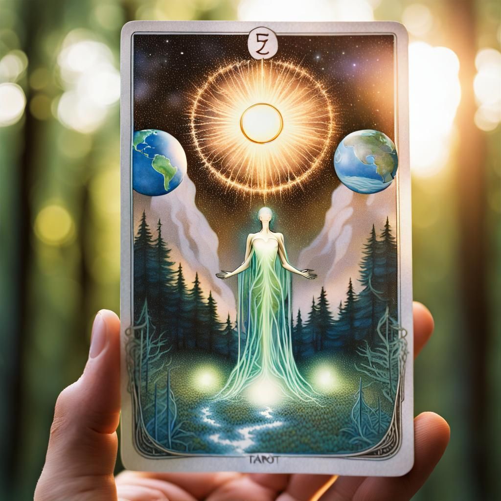 Luminous Tarot Card Representing the Earth