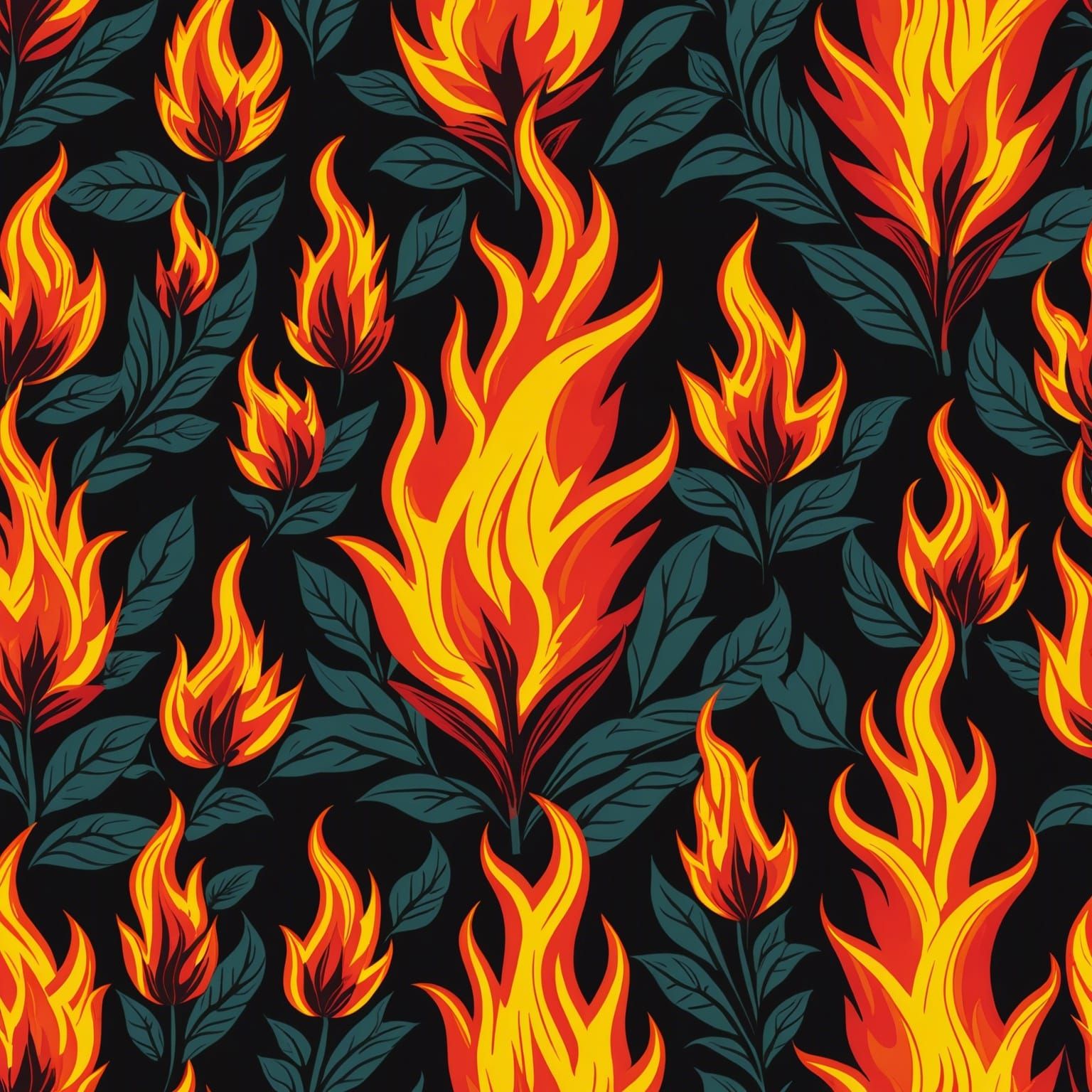 Intense Flames Generated from Simple Prompt