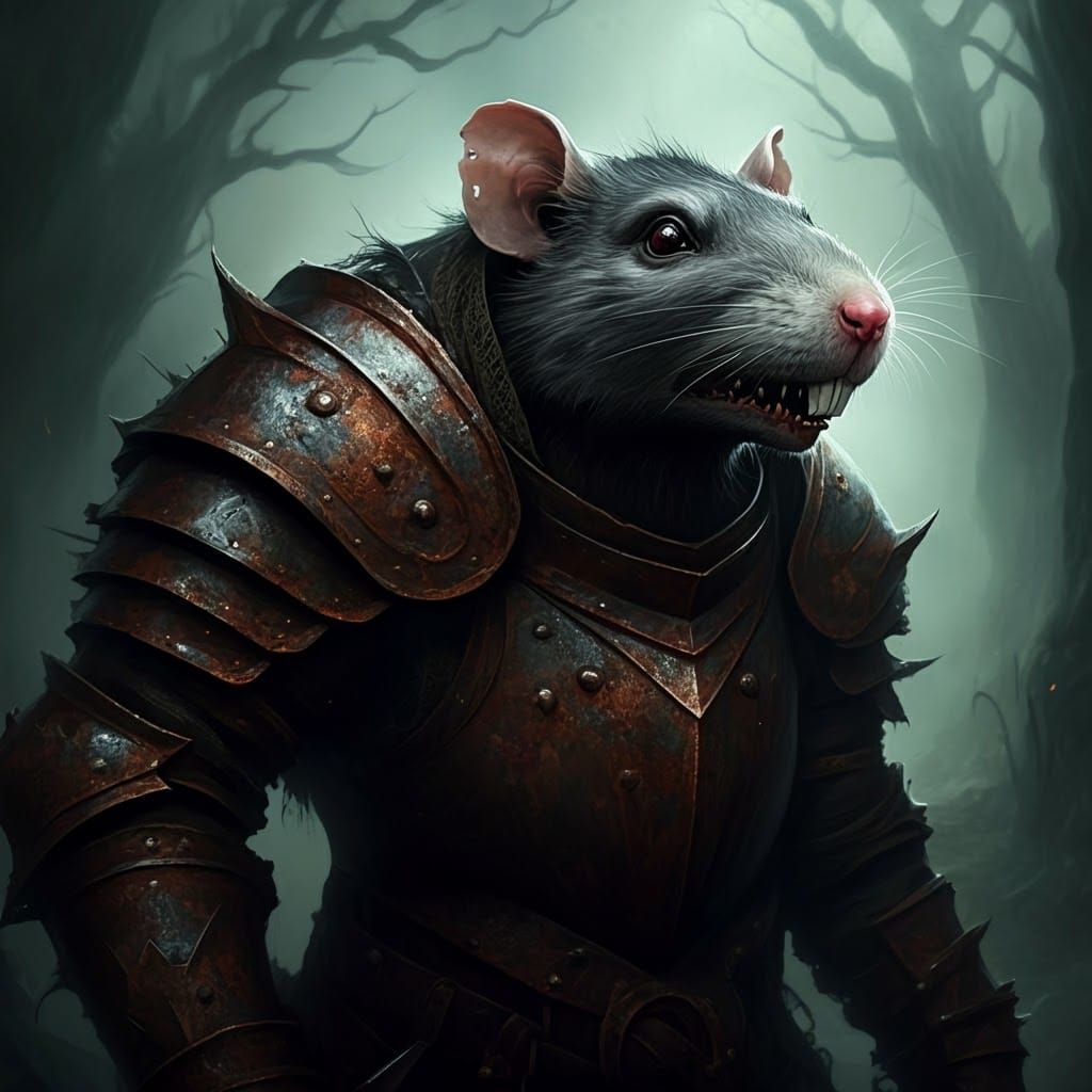 Fantastical Rat-Ogre in Dark Gothic Forest