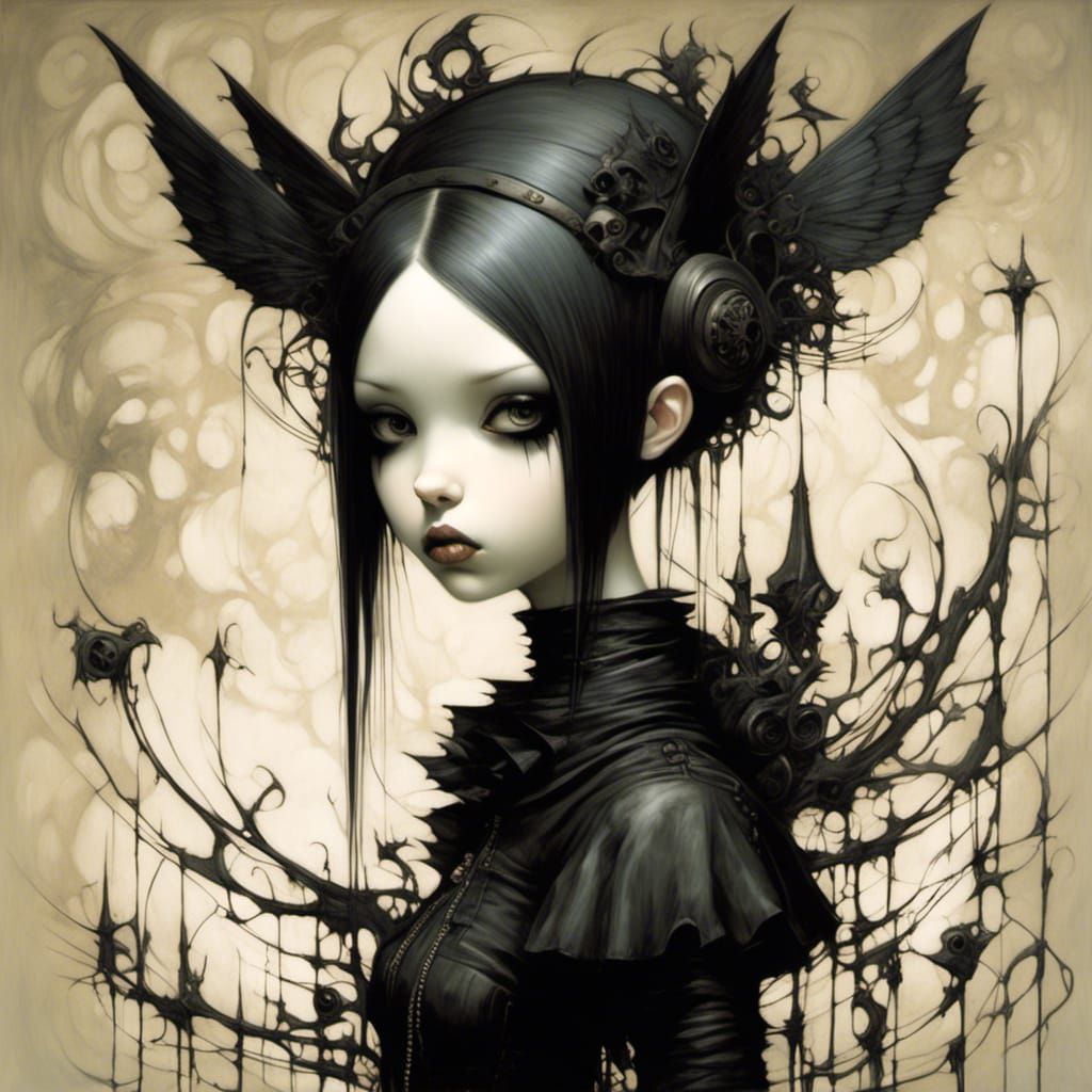 Goth Punk Girl with Surreal Character Design