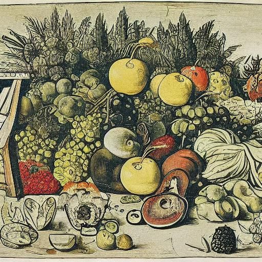 Chibi Fruits as Medieval Soldiers, Cubist Style