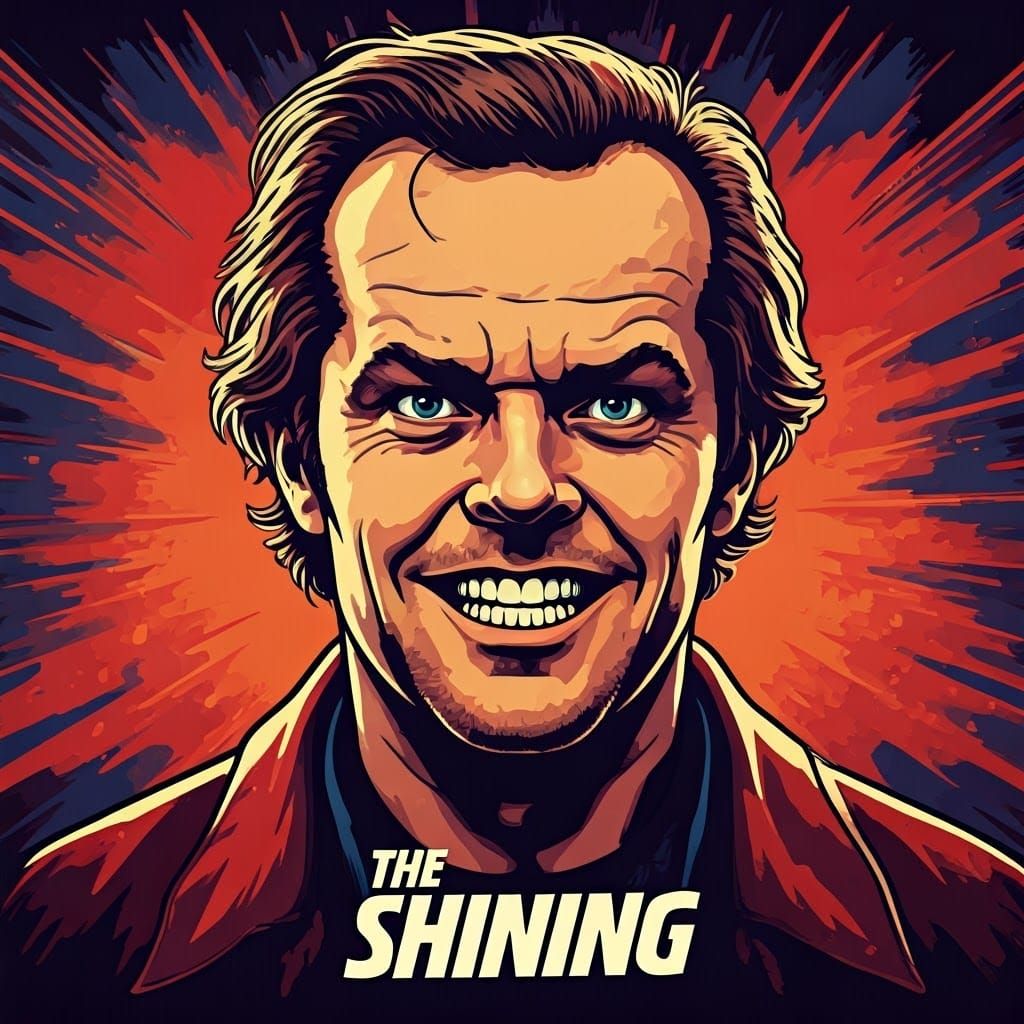 Maniacal Jack Nicholson as Torrance in Psychedelic Pop Art