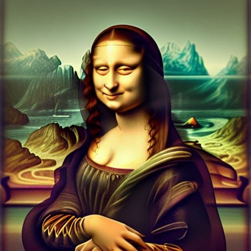 Mona Lisa Portrait in Digital Art Style