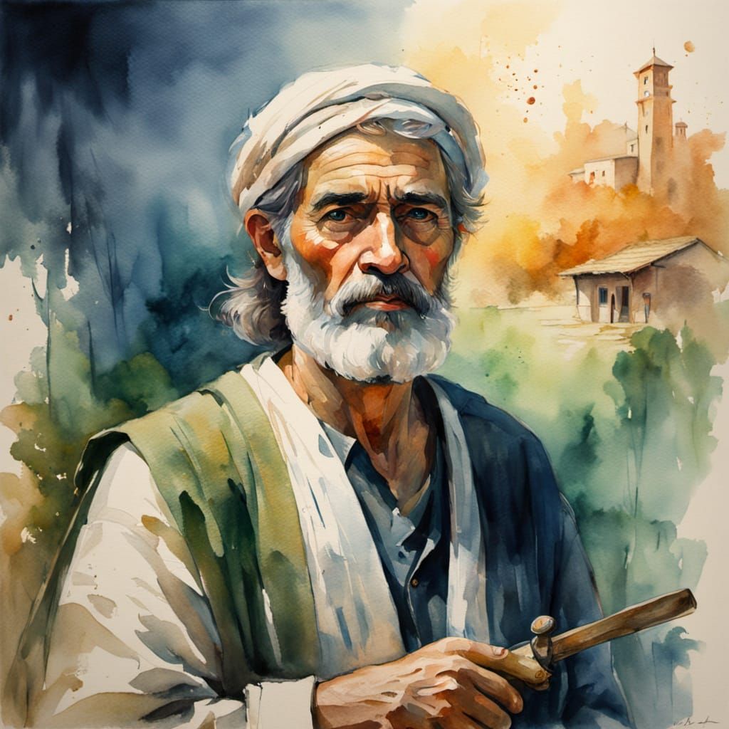 St. Joseph, Patron Saint of Woodworkers, in Impressionist Wa...