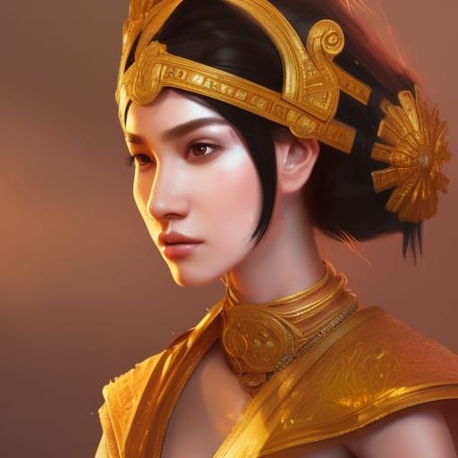 Majapahit Princess: Hyperdetailed Digital Art