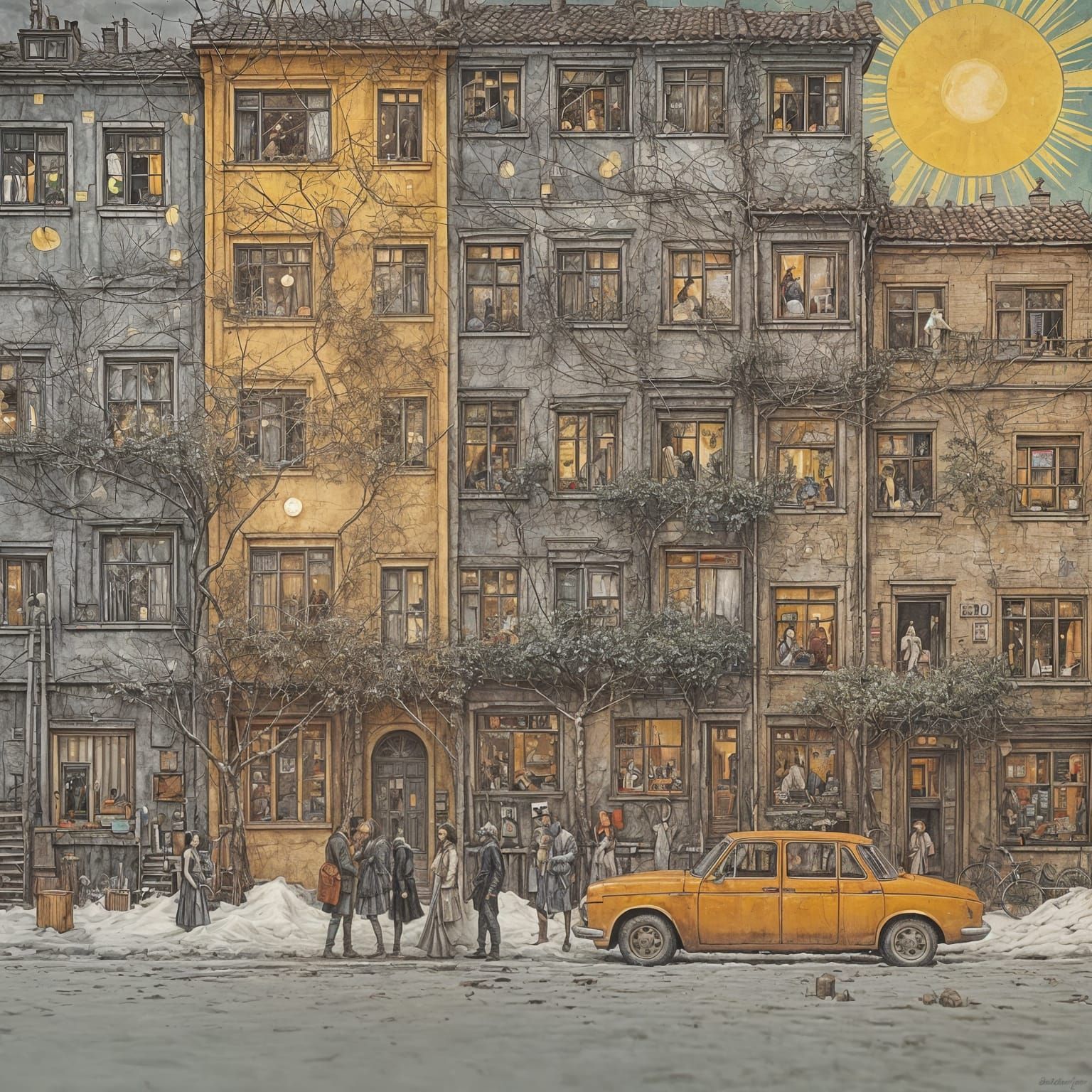 Mystical Double Exposure Street Art Mural