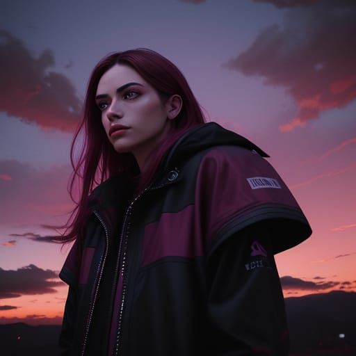 Dramatic Sunset Sky with Burgundy, Pink, and Purple Clouds