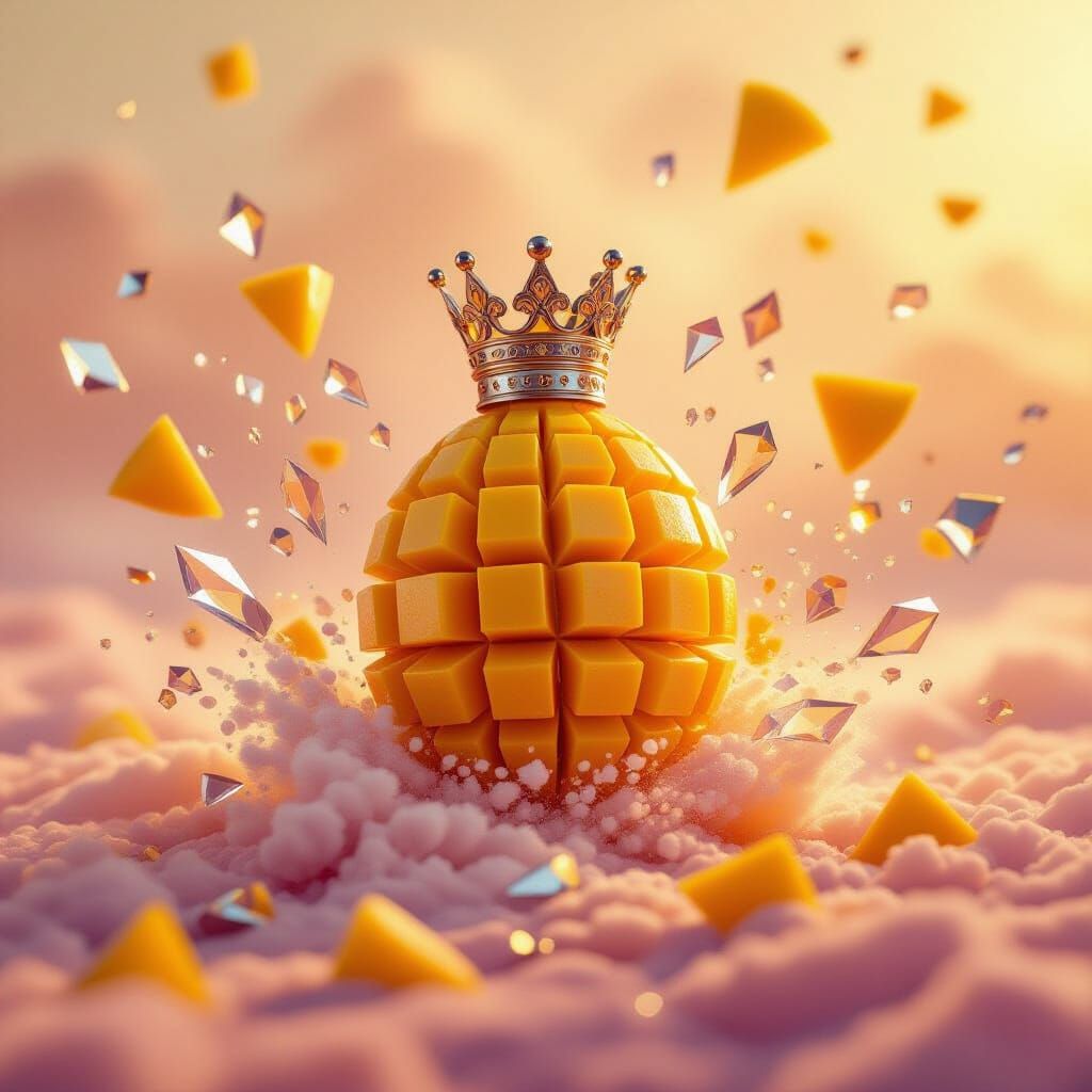 Exploding Mango Hand Grenade in Macro Focus