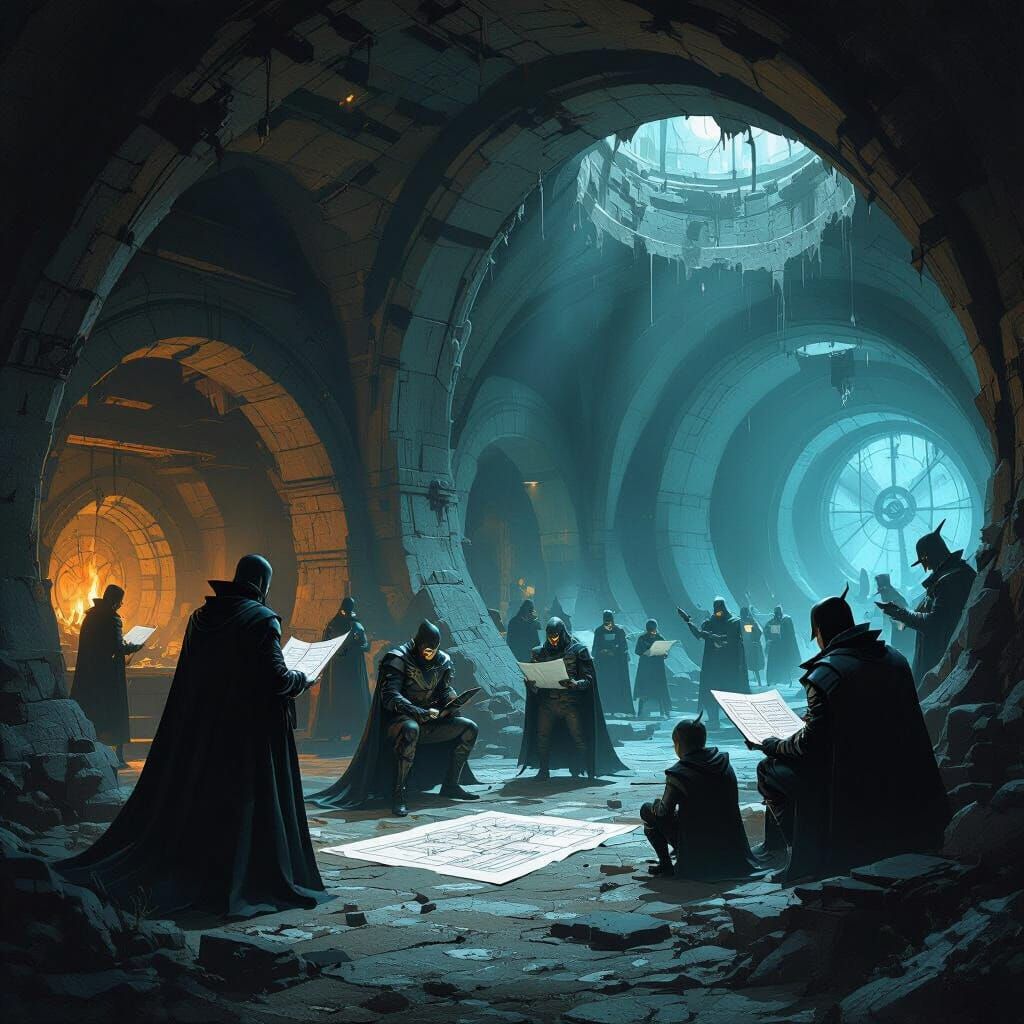 Supervillain Lair Planning Nefarious Attack in Dark Fantasy ...
