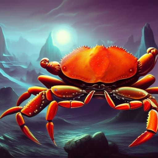 Fantastical Crab in Detailed Matte Painting