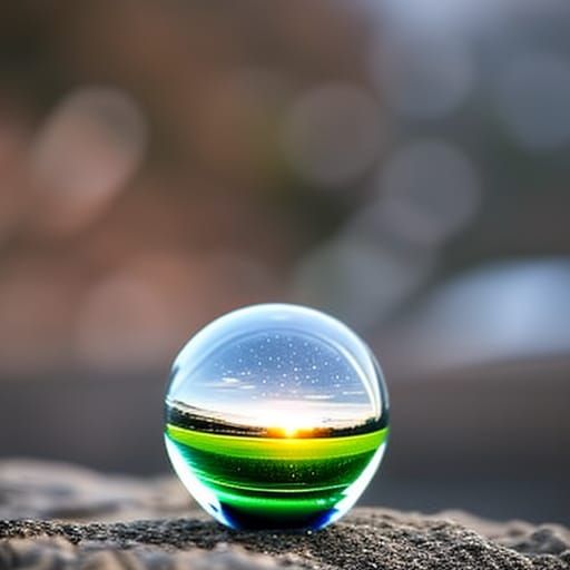 Infinite Reflections: Crystal Ball with Hot Wheels Car