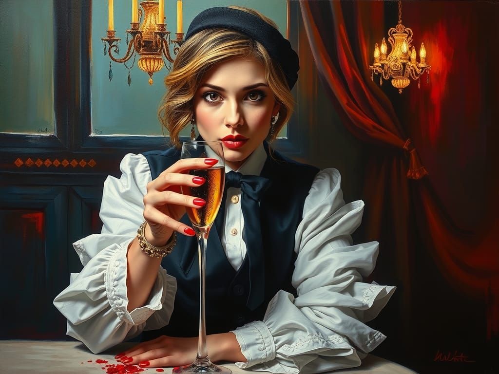 Goth Sommelier Recommends Champagne: Oil Painting