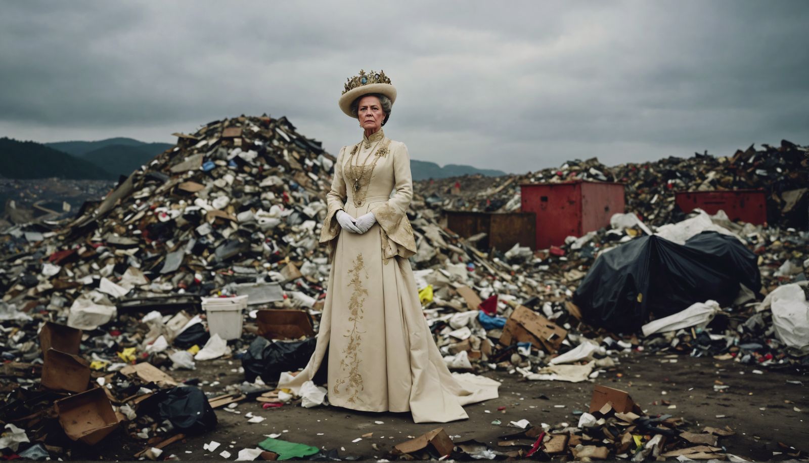 Austrian Empress in a Landfill, Street Photography Style