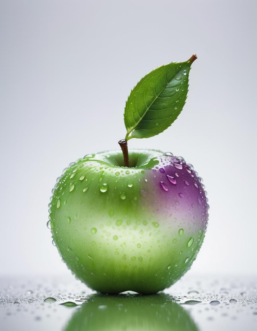 Dewdrop Apple Silhouette: Miki Asai Macro Photography