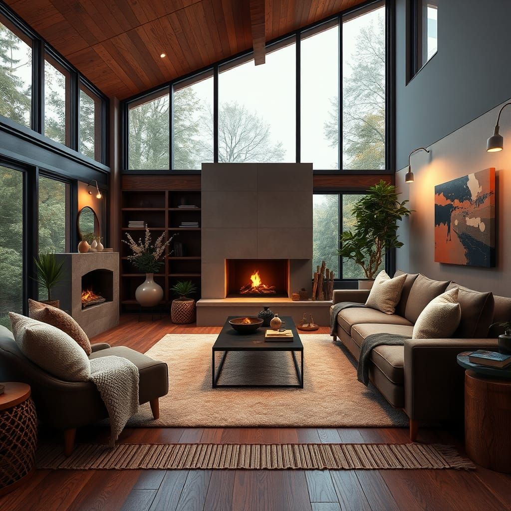 Cozy Modern Living Room with Natural Light